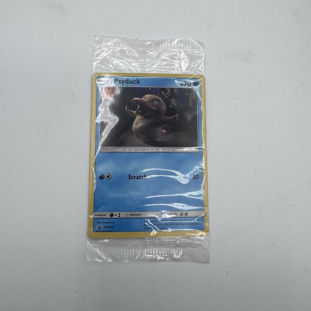 Pokemon Psyduck SM199 Detective Pikachu Promo Holo Factory Sealed 2019